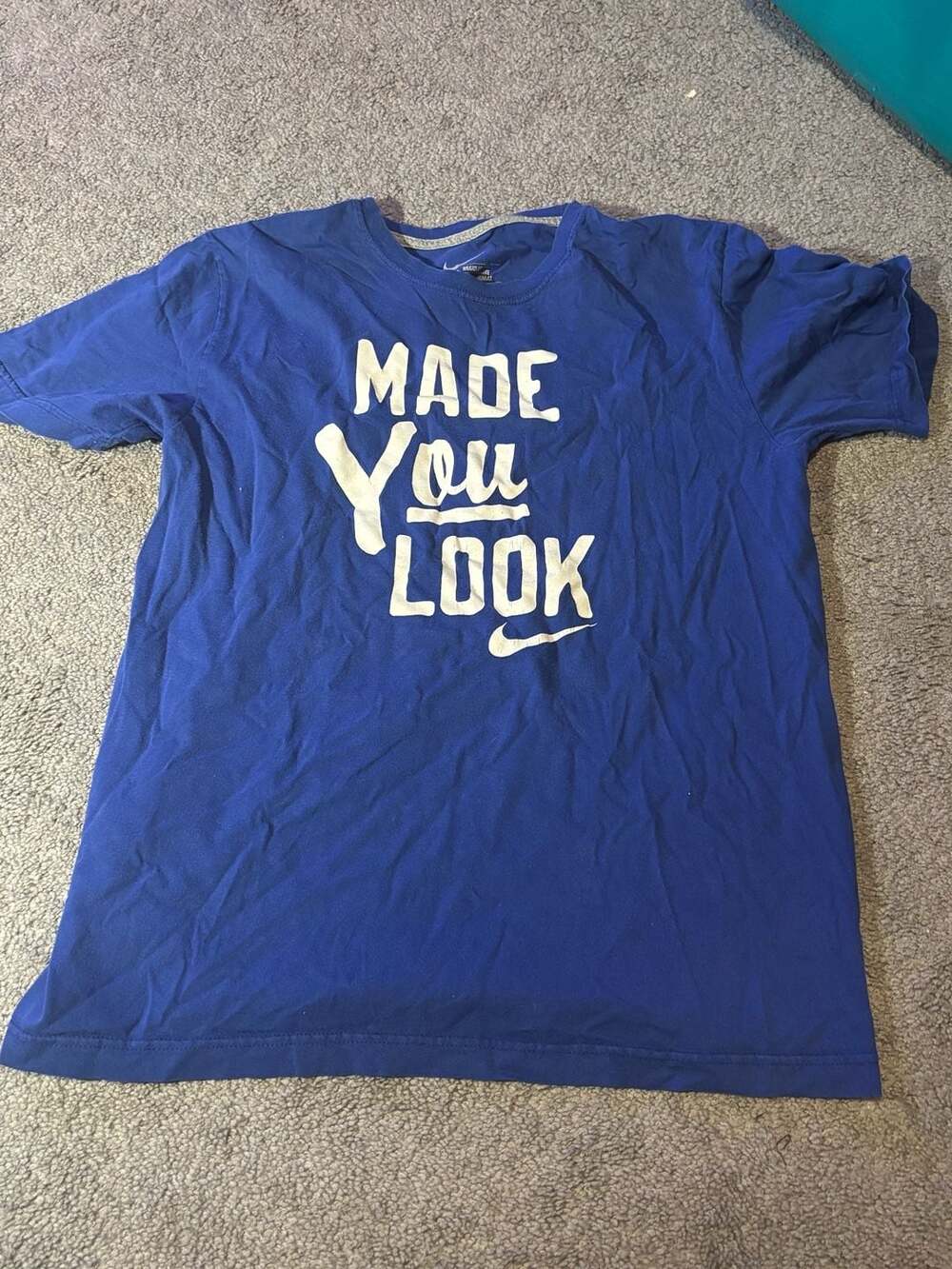 Nike Made You Look Graphic T-Shirt Blue Men's Size Medium